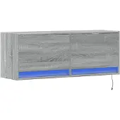 vidaXL Tv-wandmeubel met LED-verlichting 100x31x35 cm grijs sonoma