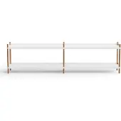 Nine Bolt Wandrek White | Natural Oak | 200 x 2 Shelves