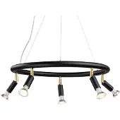 Örsjö Belysning Star ronde 5-spots plafondlamp Ø60 cm Zwart staal