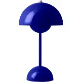 &tradition Tafellampe &Tradition, Flowerpot VP9, dimbare, Blauw, Woonkamer, Kunststof, Designer