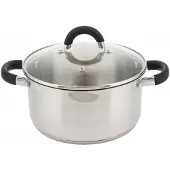 KINGHOFF KH-4346 kookpan met glazen deksel RVS 24 x 13.5 cm 6L zilver