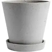 HAY Flowerpot with saucer pot XL Ø21.5 cm Grijs