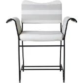 Gubi Tropique Dining Eetstoel Classic Black | Leslie Stripe 020 | Without Fringes