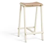 HAY Barstoel Taburete 8 Bar Stool Low Eggshell Powder Coated Base H65
