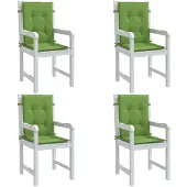 vidaXL Stoelkussens 4 st lage rug 100x50x4 cm stof gemêleerd groen