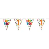 Folat Vlaggenlijn confetti 1 jaar, 10mtr.
