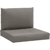 vidaXL Palletkussens 2 st stof gemêleerd donkergrijs