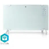 Nedis WIFIHTPL20 SmartLife Convectorkachel | Wi-Fi | Geschikt voor badkamer | Glazen Paneel | 2000 W |