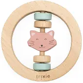 Trixie Houten Ronde Rammelaar - Mrs. Cat - Eerste speelgoed baby - Kraamcadeau - Voor Jongens & Meisjes