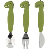 Trixie Baby 3-delige siliconen bestek - Mr. Dino
