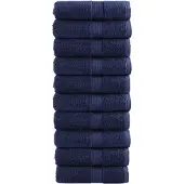 vidaXL Premium washandjes SOLUND 10 stuks marineblauw 30x30 cm 600 g/m²