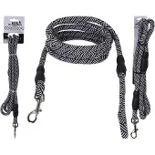 Basic Pets Black and White Collection Hondenriem 130cm Zwart/Wit
