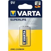 Varta Superlife 9V. Zink-Carbon. per stuk. (hangverpakking)