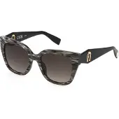 Furla Zonnebril SFU812 53/20/140 Grijs gestreept Acetaat VROUW SFU812
