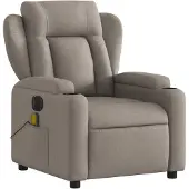 vidaXL Massagestoel elektrisch verstelbaar stof taupe