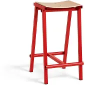 HAY Barstoel Taburete 8 Bar Stool Low Signal Red Powder Coated Base H65