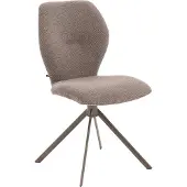 Goossens Eetkamerstoel Hera bruin stof leuning, modern design