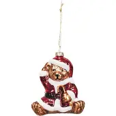 House Vitamin Xmas hanger santa bear glass 9,5x6x10,5cm