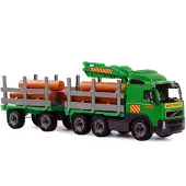 Cavallino Toys Toys Volvo houten transporttruck met aanhanger, speelgoed