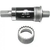 Sunrace Trapas voor stadsfiets - staal - 68/116 mm - zilver/zwart - BSA draad - vierkante as