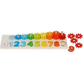 Goki Leren: TELLEN met TANDWIELEN 40x12x6,5cm, hout