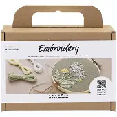 Creativ Company Mini Hobbyset borduurwerk bloemen wandhanger.