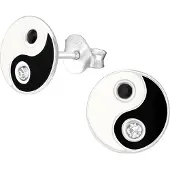 Montebello Oorbellen Yin Yang - 925 Zilver - Zirkonia - ∅9mm
