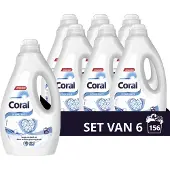 Coral - Vloeibaar Wasmiddel - Optimal White - Witte was - 6 flessen - 156 wasbeurten - Voordeelverpakking