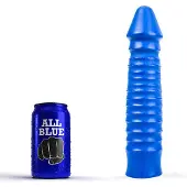 All Blue Geribbelde Dildo 26 x 5 cm - blauw