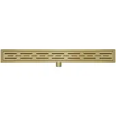 Wiesbaden Douchegoot met flens 90x7 cm 6.7 cm diep geborsteld messing goud