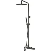 Qisani Opbouw regendoucheset flow thermostatisch geborsteld mat zwart
