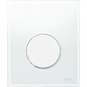 Tece Urinoir Bedieningsplaat Loop Glas Wit 10,4x12,4 cm (met witte toets)