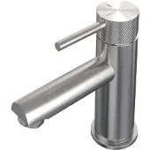 Brauer Brushed Carving wastafelkraan met lange, ronde handgreep en ColdStart RVS geborsteld PVD