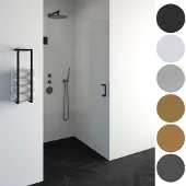 Brauer Void Nis Douchedeur 70x200cm - Geborsteld Koper PVD - Veiligheidsglas - Douche, Douchedeuren - 8720359363268