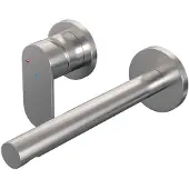 Brauer Edition Inbouw Wastafelkraan - Rechte Uitloop - Rozetten - Hendel 3 Links - Geborsteld RVS PVD - Messing - Kranen, Wastafelkranen, Inbouw