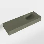 Mondiaz lex army vrijhangende solid surface wastafel 90 cm. Positie wasbak rechts