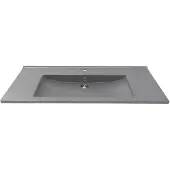 Boss & Wessing Wastafel bws 1 kraangat 45x100 cm rechthoek keramiek antraciet