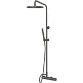 Qisani Opbouw Regendoucheset Flow Thermostatisch Geborsteld Gun Metal
