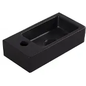 Wiesbaden Rhea S mini fontein links 36,5 x 18 x 9 cm keramiek mat zwart