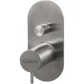 Qisani Inbouwkraan flow thermostatisch 2-weg ovaal geborsteld rvs