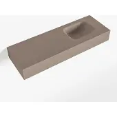 Mondiaz LEX Smoke vrijhangende solid surface wastafel 90cm. Positie wasbak rechts