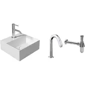 Salenzi Fonteinset Spy Mat Wit 30x30 cm Chroom (Keuze uit 20 kranen)