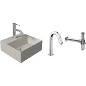 Salenzi Fonteinset Spy Mat Grijs 30x30 cm Chroom (Keuze uit 20 kranen)