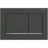 Geberit Drukplaat omega 30 voor 2-toets spoeling met glansverchroomde designstroken mat zwart