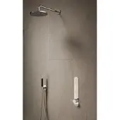 Hotbath Cobber IBS24 inbouw regendoucheset met staafhanddouche aan houder en 20cm ronde hoofddouche aan 40cm wandarm chroom