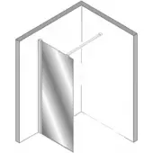 Plieger Panorama douchewand 98/100x200cm incl. muursteun vierkant 100cm chroom