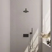 Brauer Thermostatische Inbouwdoucheset Black Edition Recht Met Drukknoppen (Alle Opties)