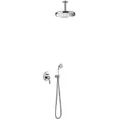 Tres Regendoucheset clasic mengkraan plafondarm incl. Handdouche chroom