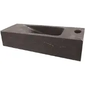 Sanilux Fontein slim hardsteen 45x17x10 cm rechthoek met kraangat rechts