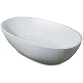 Luca Vrijstaand Bad Sanitair Vasca 180x93x56cm Mineral Stone Glans Wit